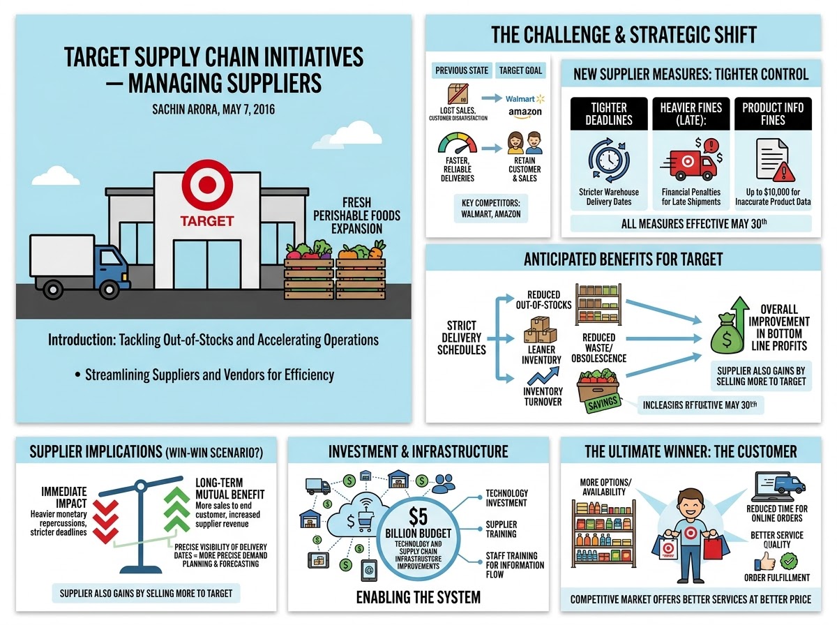 Target distribution center managing supplier deliveries to reduce out-of-stock and improve inventory turnover